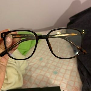 Large blue light glasses brown black lenses frame